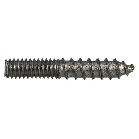 MIDWEST FASTENER Hanger Bolt, #8 Thread to #8-32 Thread, 1 in, Steel, Plain Finish, 100 PK 50909